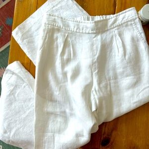 White linen pants